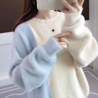 Áo len nữ lông chồn cực ấm