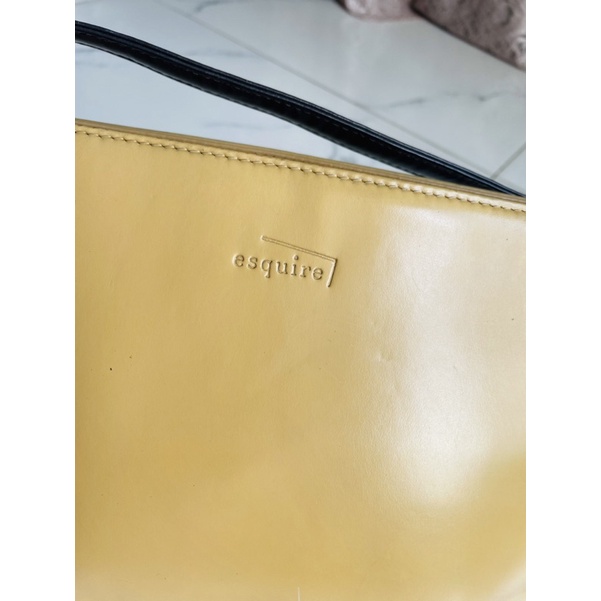 Lc26 Túi si da thật phủ bóng kẹp nách Esquire