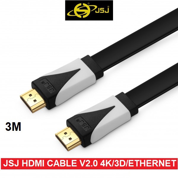 Dây cáp HDMI JSJ dài 3M chuẩn 2.0 hỗ trợ 3D/4K/Ultra HD/Ethernet