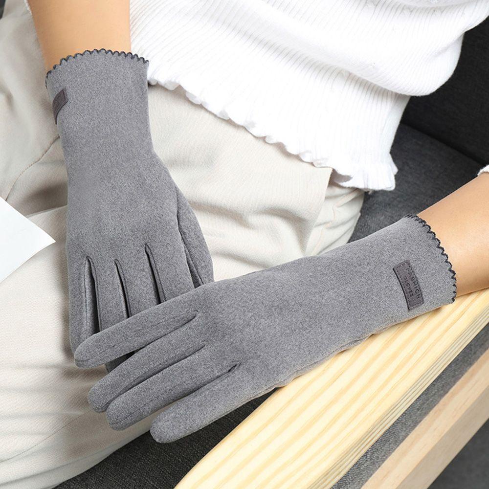 Găng Tay Chữ T Hở Ngón Màu Sắc Trơn Có Thể Dùng Màn Hình Cảm Ứng Phong Cách Hàn Quốc Dành Cho Nữ