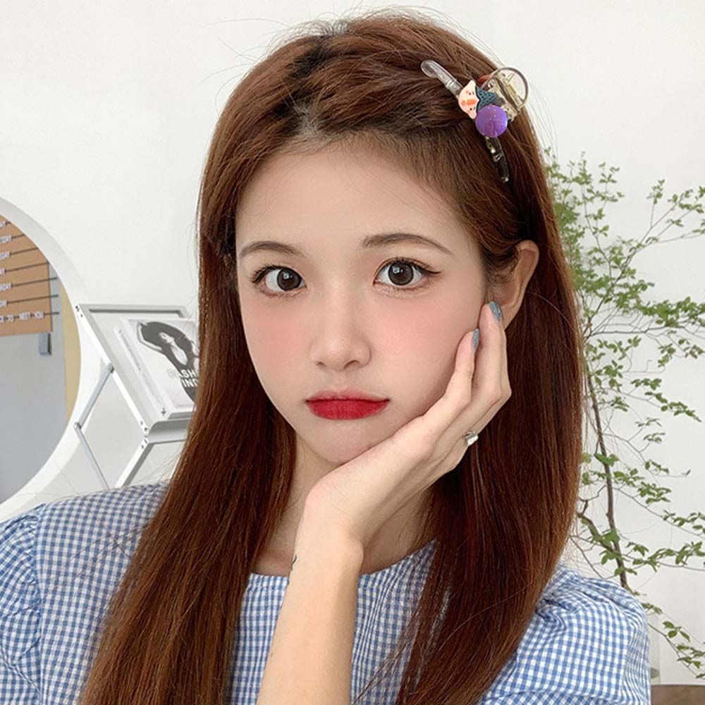 Kẹp Tóc Acrylic Trong Suốt Họa Tiết Hoạt Hình Phong Cách Hàn Quốc Dễ Thương Cho Nữ