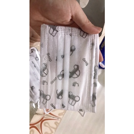 (Hộp 50c) Khẩu trang y tế kháng khuẩn 3 lớp hàng công ty  cho bé từ 4-10 tuổi