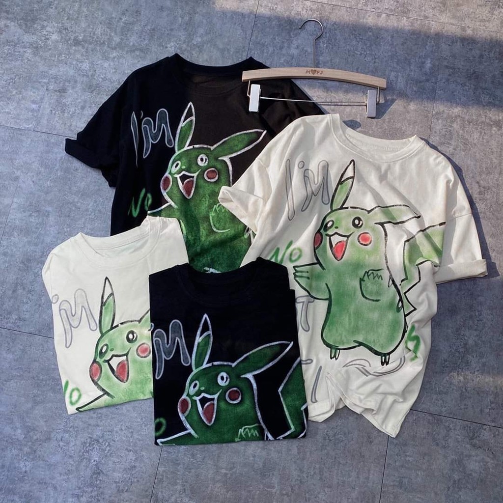 Áo thun cổ tròn tay lỡ form rộng cao cấp Gấu Con cao cấp Freesize 40-65Kg BK55