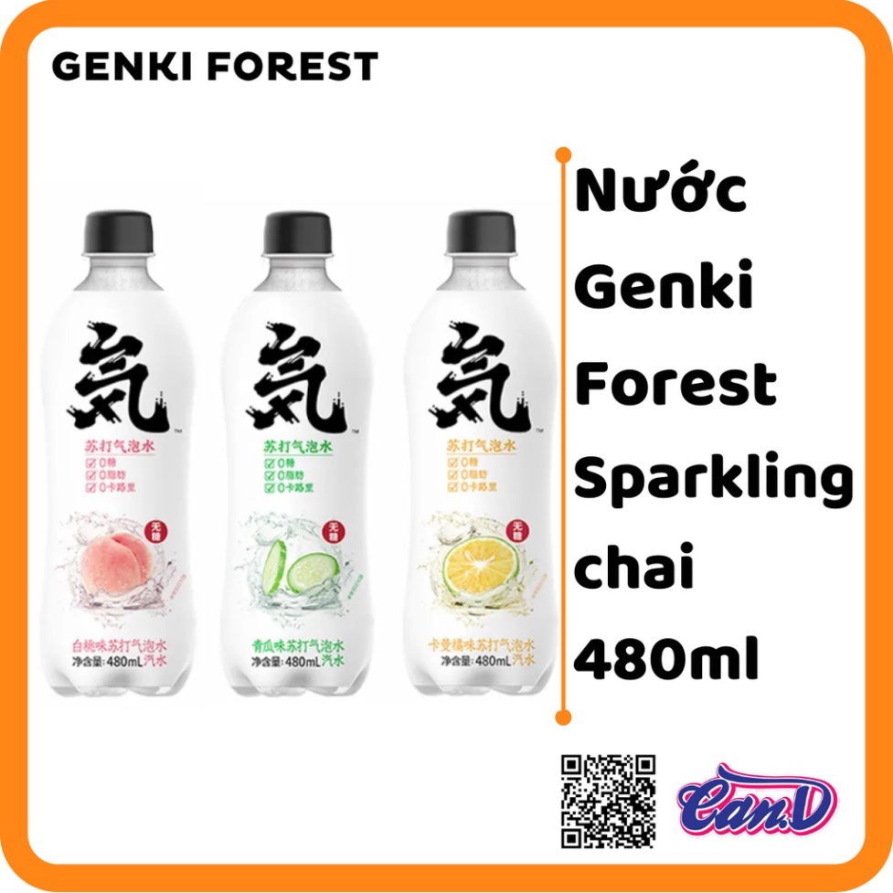 (2 vị) Nước Genki Forest Sparkling chai 280ml - 480ml [Sale Toàn Shop]