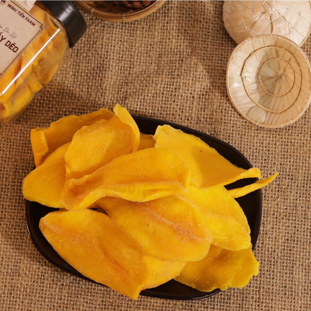Xoài sấy dẻo không đường nguyên vị 200gr- 350gr gốc Đà Lạt Minh Tiến Farm