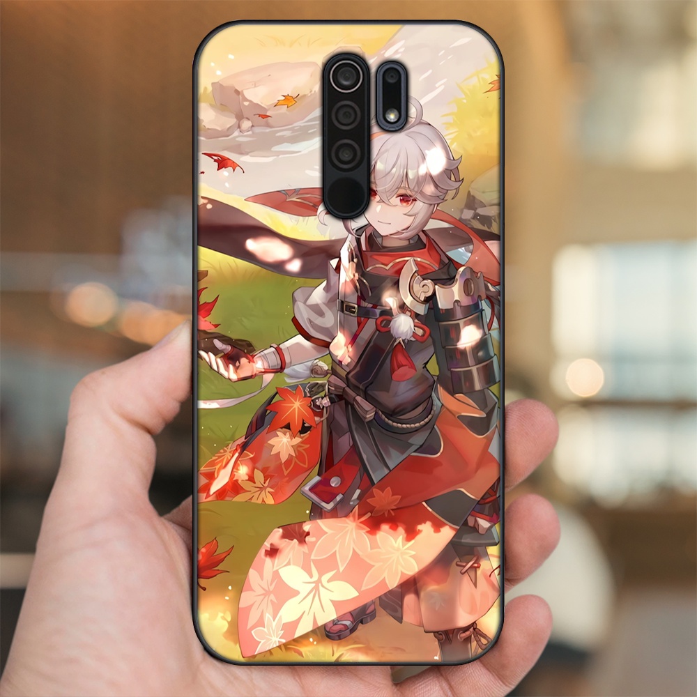 Ốp lưng Xiaomi Redmi 9 viền đen in hình Kazuha Genshin Impact