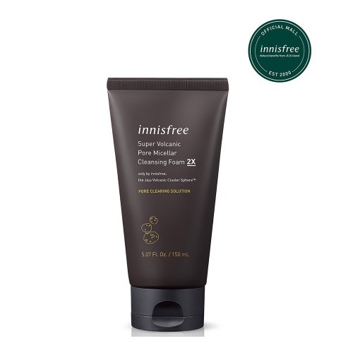 Sửa rửa mặt thu nhỏ lỗ chân lông innisfree Super Volcanic Pore Micellar Cleansing Foam 2X 150ml