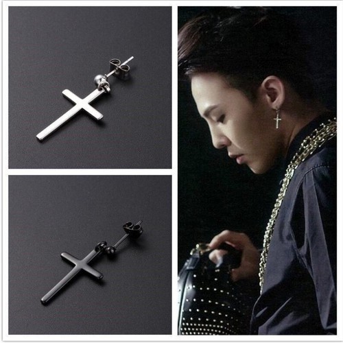 Bông Tai Nam Thánh Giá Tòn Ten Titan Ko Rỉ TT 2344