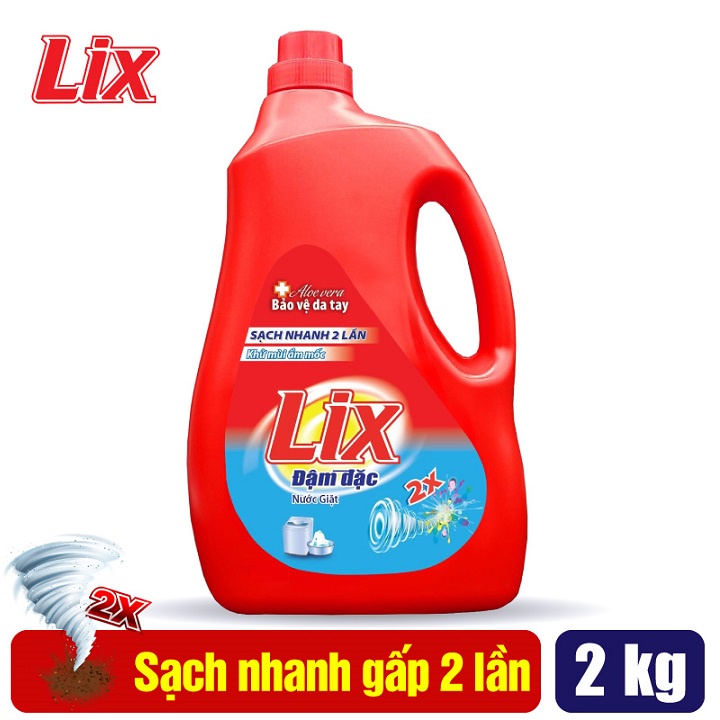 COMBO 2 chai Nước giặt Lix đậm đặc hương hoa (2 chai x 2Kg) (2C-NG201)