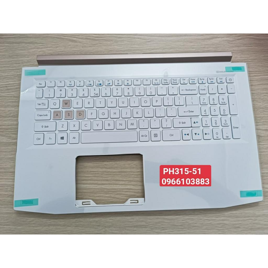 VỎ MẶT C KÈM PHÍM ACER PH315-51 NEW TRẮNG CÓ LED