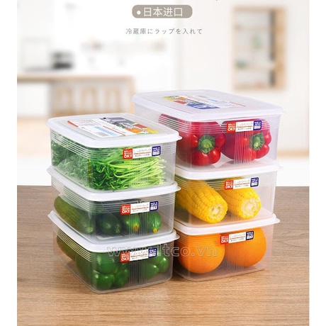 COMBO 01 HỘP NHỰA ĐỰNG THỰC PHẨM 3L VÀ 01 HỘP NHỰA ĐỰNG THỰC PHẨM 2L NAKAYA - HÀNG NỘI ĐỊA NHẬT BẢN