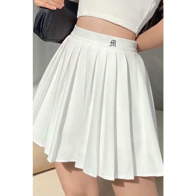 Chân váy ngắn sexy xếp ly cạp thêu chữ