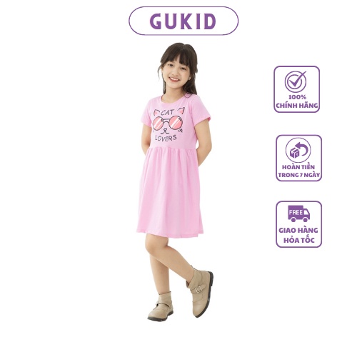 Đầm Bé Gái In Con Mèo cho bé từ 18 - 40 kg - GUKID - GK9