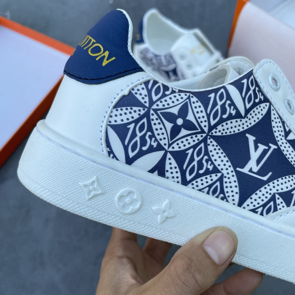 Giày Sneaker LV Trắng đế Cao Su Cao Cấp - Giày LV Trắng Cho Nam