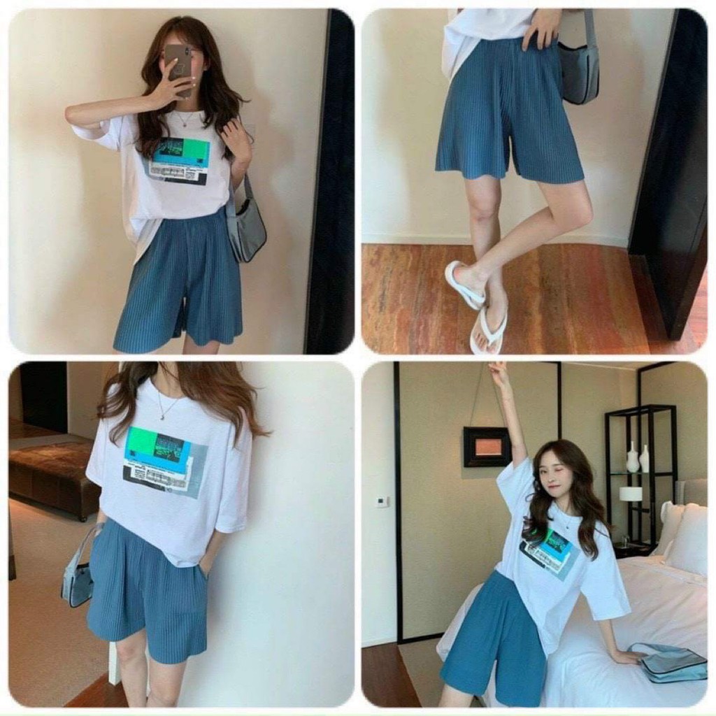 [SỈ SLL] Quần Lửng Nữ, Quần Đùi Ngố Nữ Xếp Ly Màu Trơn Nhiều Màu Phối Áo Phông Siêu Xinh Siêu Hot Trendy | BigBuy360 - bigbuy360.vn