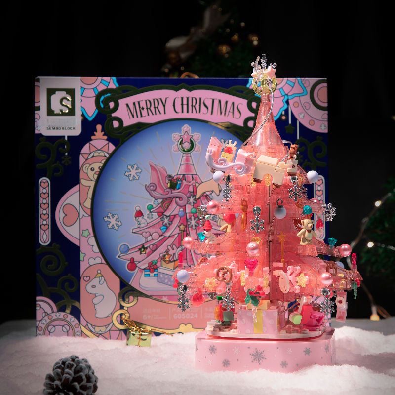 Đồ chơi Lắp ráp Mô hình Sembo 605024 Noel Cây thông giáng sinh Ánh sáng va âm nhạc Christmas gift