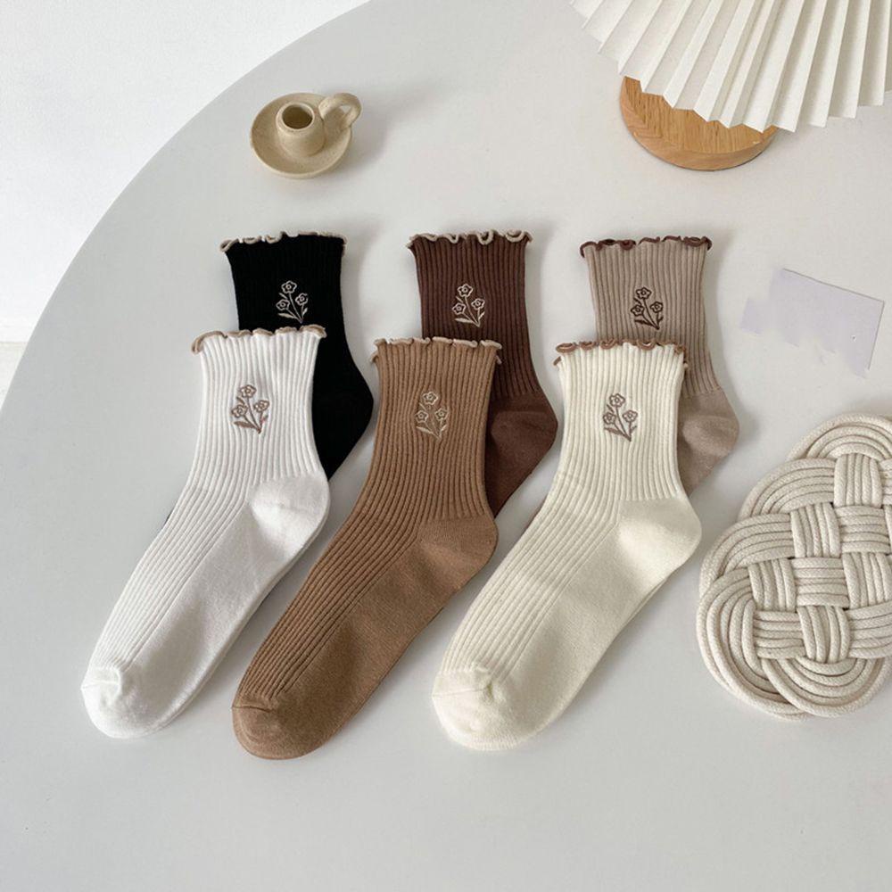 AROMA Tất Chân Thêu Hoa Thời Trang Thu Đông