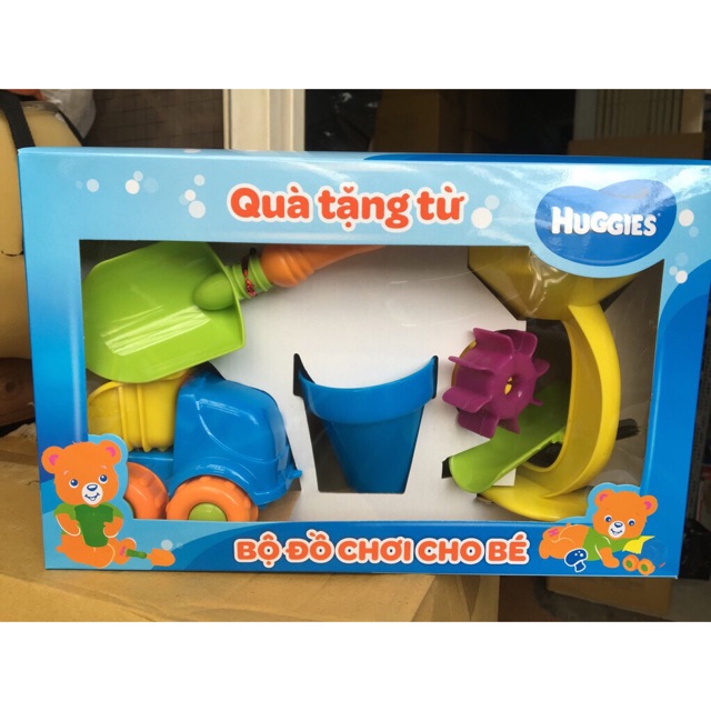 ĐỒ CHƠI XÚC CÁT 7 MÓN CHO BÉ. QUÀ TẶNG CỦA TÃ HUGGIES/SỮA GROW