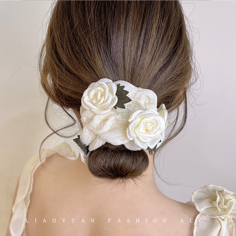 Dây Buộc Tóc Co Giãn Đính Hoa Trà Thời Trang Hàn Quốc 2022