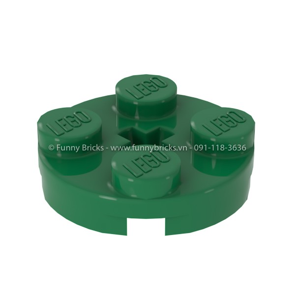 LEGO WEDO Round Plate 2 x 2 with Axle Hole (with ‘+’ Axle Hole) (4032) – Bright Green