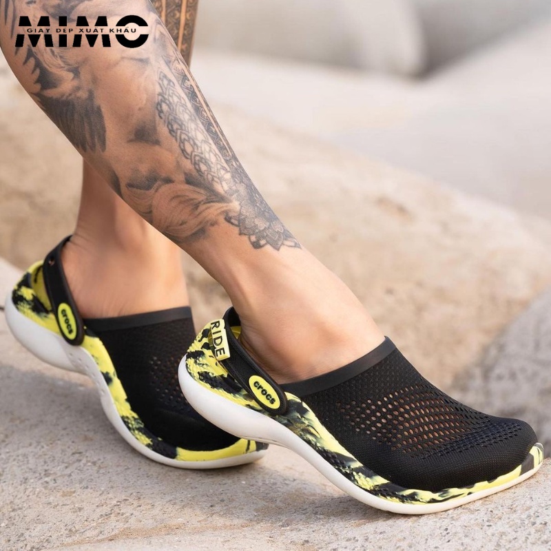 Dép Sục Literide New đen ghi, đen đỏ, đen vàng cá tính cho nam nữ