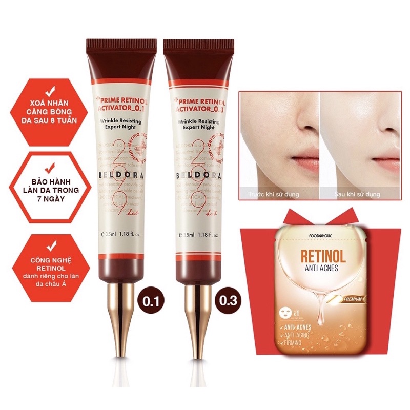 Kem dưỡng Retinol Beldora 299 Prime chống lão hóa, ngăn ngừa nếp nhăn 35ml