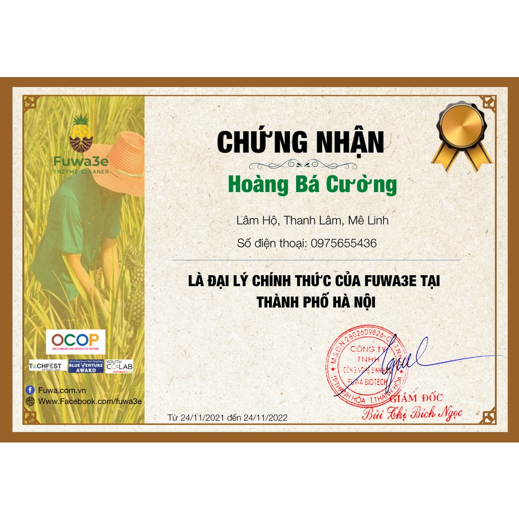 Nước Lau Sàn Hữu Cơ Fuwa3e Sả Chanh