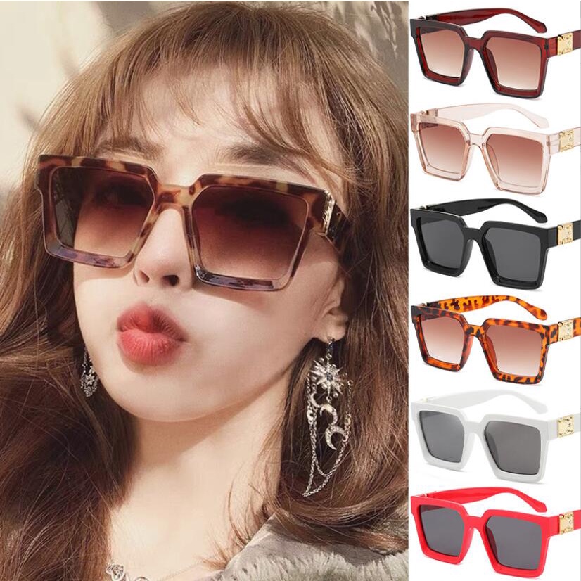 Kính Mát Gọng Vuông Bản Lớn Phong Cách retro Thời Trang Cho Nữ