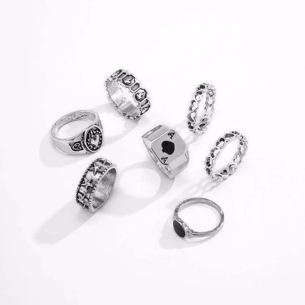 Set 3 nhẫn đeo tay phong cách Hàn Quốc cá tính cho nam