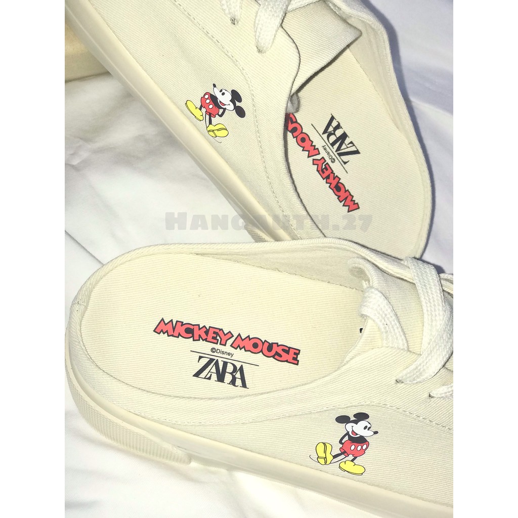 Giày Zar Mickey 💙 FREESHIP 💙 Sục Lười Mickey Trắng - Giày Thể Thao - Thời Trang Nam Nữ