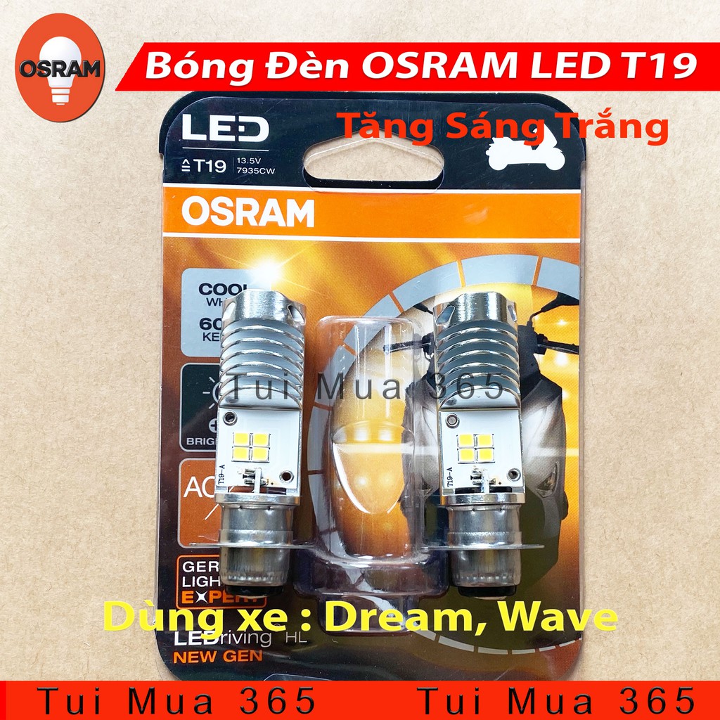 Bóng đèn LED tăng sáng trắng OSRAM T19 Dream, Wave - 100% Hàng chính hãng