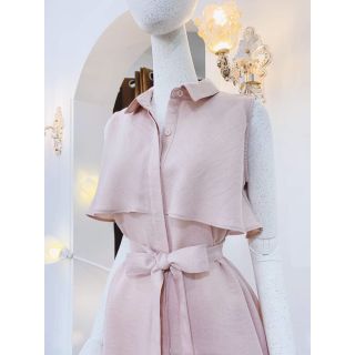 ĐẦM CỔ SƠ MI CÔNG SỞ THẮT NƠ EO