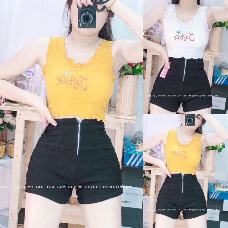 quần short kaki dây kéo