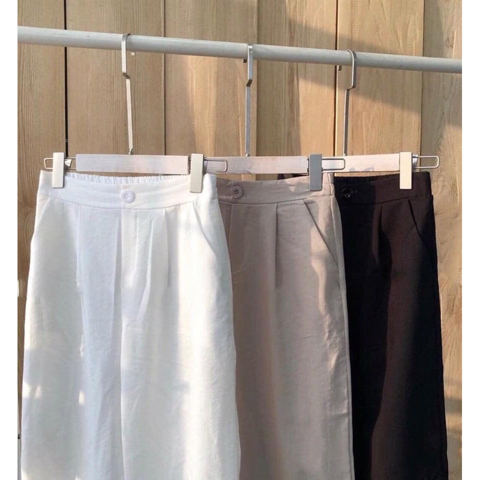 QUẦN ĐŨI SUÔNG ỐNG RỘNG, QUẦN ĐŨI NỮ ĐẸP KHOÁ TRƯỚC, CHUN SAU | BigBuy360 - bigbuy360.vn