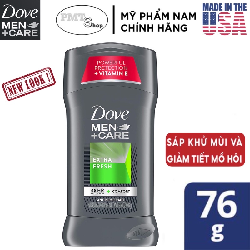 [USA] Lăn sáp khử mùi nam Dove Men +Care Extra Fresh 76g (sáp trắng) ngăn mồ hôi - Mỹ
