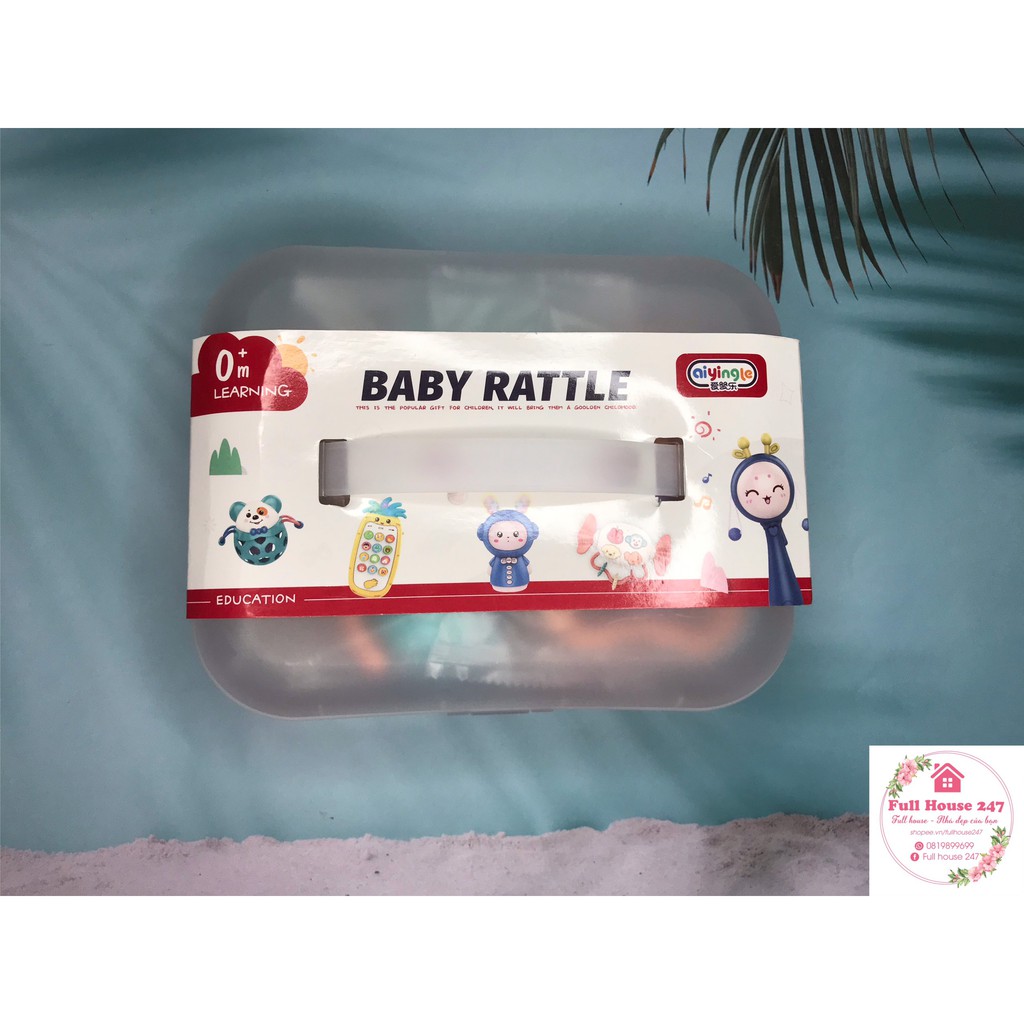 Bộ đồ chơi gặm nướu cao cấp cho bé sơ sinh 10 chi tiết chất đẹp mẫu mới nhất 2021 có kèm hộp đựng Baby Rattle