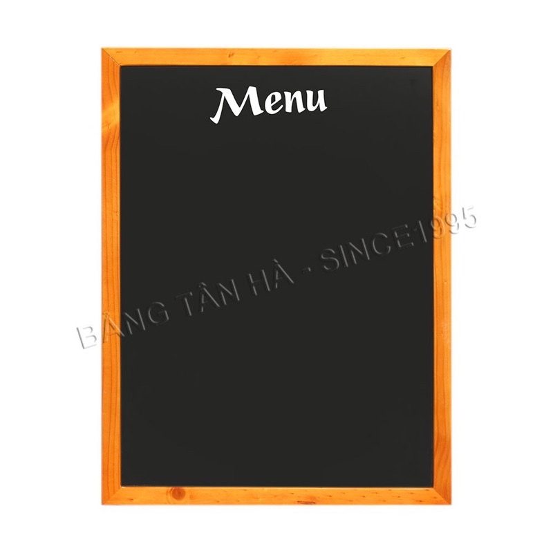 Bảng menu đen khung gỗ STANDA mặt melamin.