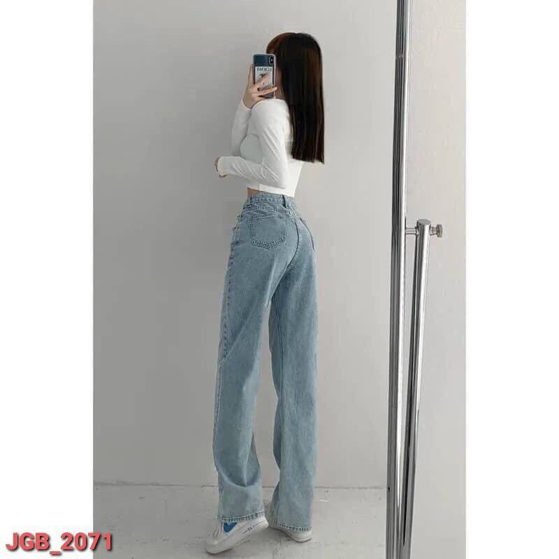 QUẦN JEAN NỮ ỐNG SUÔNG LƯNG CAO MẪU KHÓA KIỂU SANG CHẢNH, M2071 Jeans Fashion93