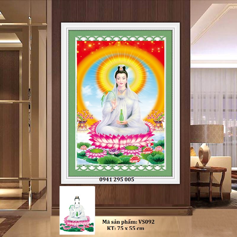 Tranh đính đá Quan âm bồ tát - tranh chưa đínhđá