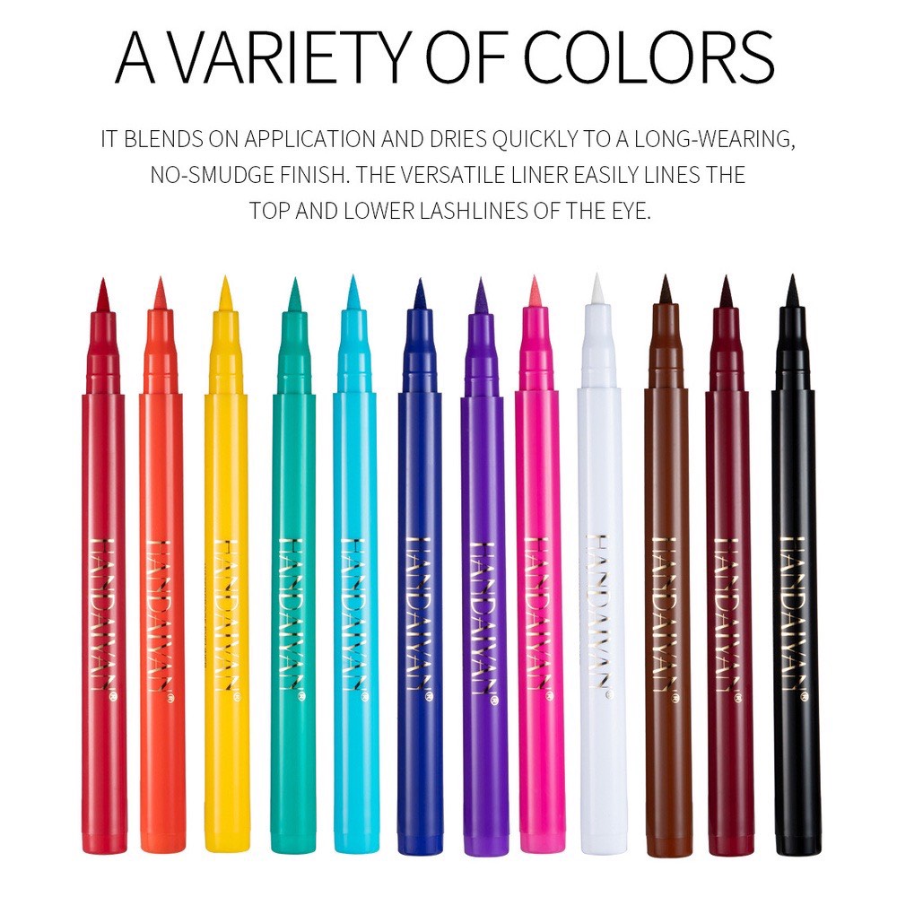 [HCM] Bút Kẻ Mắt Dạng Lỏng Lâu Trôi 12 Màu Sắc HANDAIYAN Waterproof Eyeliner 1.6g