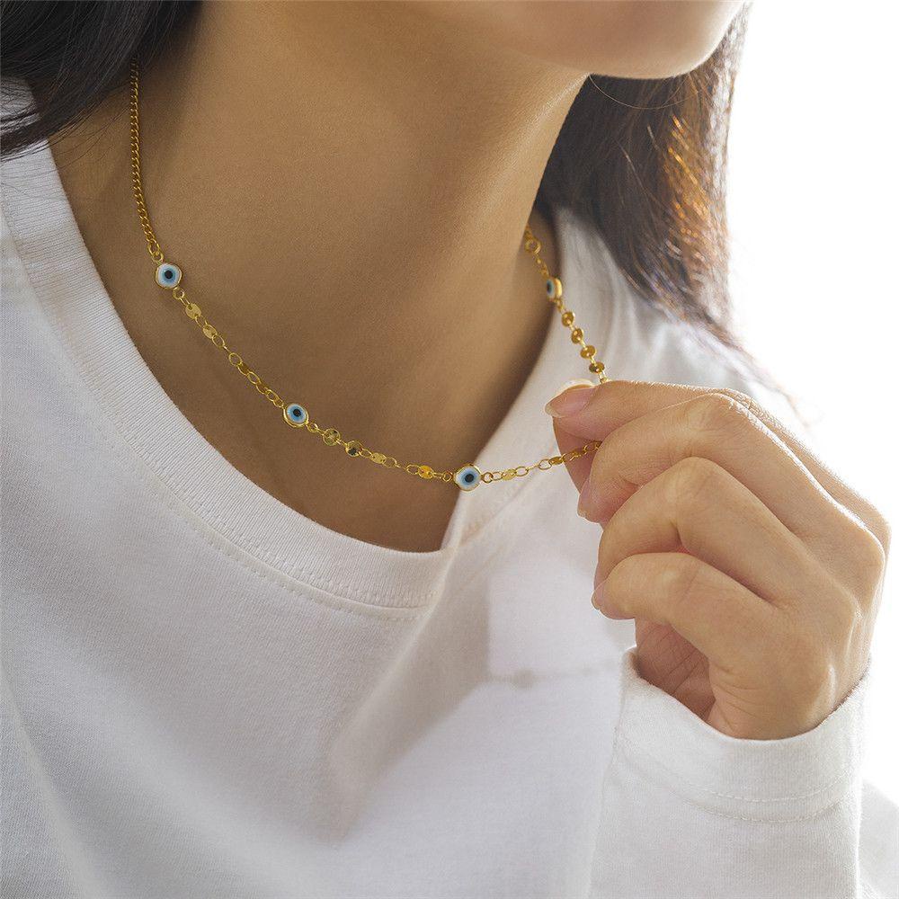 Vòng cổ Đeo Hông Hình Mắt Quỷ Đính Kim Sa Màu Xanh Dương Thời Trang Cho Bạn Thân Khi Đi Biển