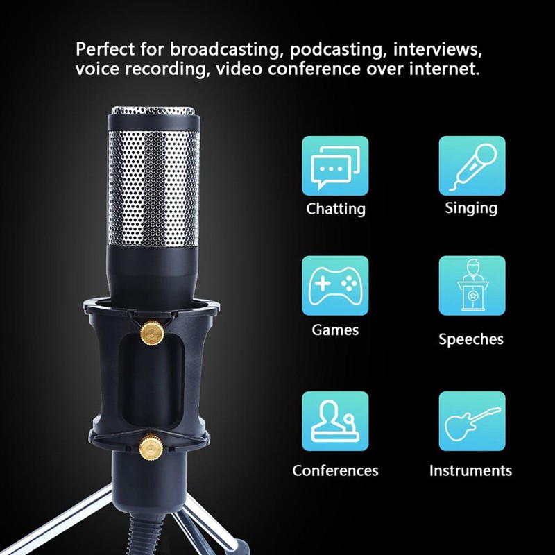 Bộ Micro Hát Karaoke Kèm Giá Đỡ Cho Điện Thoại Pc Usb Karaoke I2Vn
