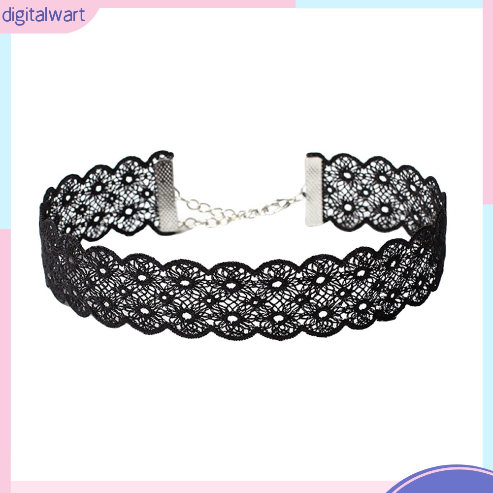 Dây Chuyền Choker Ren Phong Cách Gothic Có Thể Điều Chỉnh Kích Cỡ