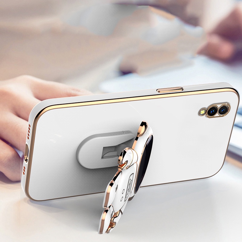 Ốp Điện Thoại Mềm Họa Tiết Phi Hành Gia Có Giá Đỡ Cho Vivo Y93 Y95 Y91 Y91i Y91C V19 NEO V17 V15 S1 Pro