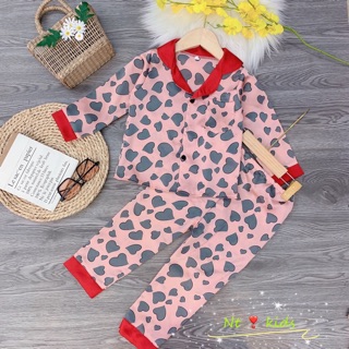 Set đồ pyjama bé gái, chất lụa Hàn, thu đông
