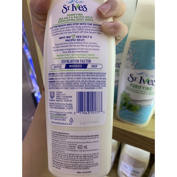 Sữa tắm tẩy tế bào chết ST.Ives Hương Mơ/ Muối Biển/ Cam Chanh 400ml | BigBuy360 - bigbuy360.vn