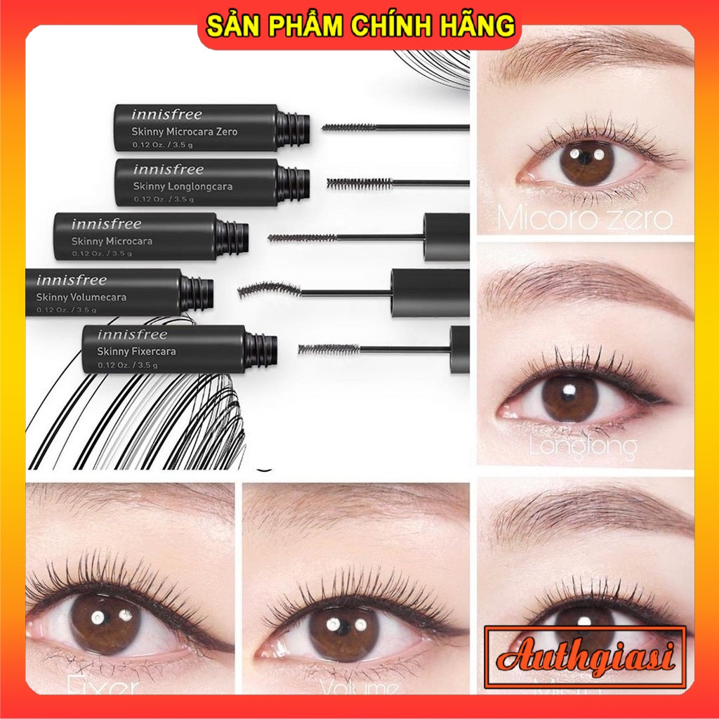 Mascara chuốt mi INNISFREE Skinny / Super làm cong dày dài và cố định mi
