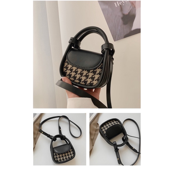 Túi mini đeo chéo nữ đẹp đi chơi cao cấp phong cách thời trang giá rẻ caro , túi túi xách nữ đeo được 2 kiểu M129
