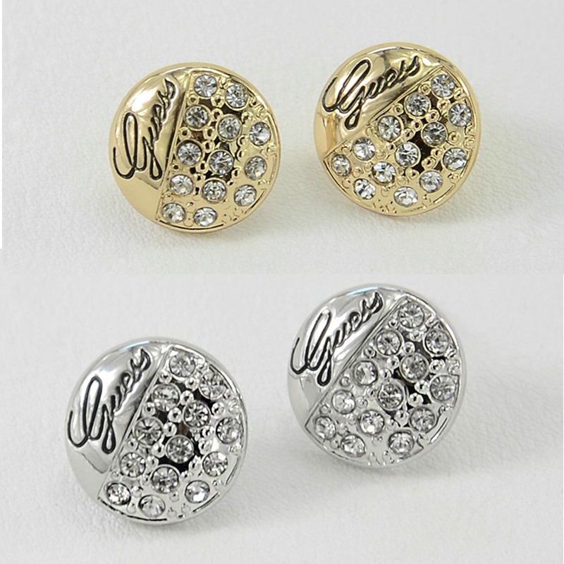 Khuyên Tai Hình Trái Tim Đính Đá Toàn Diện Phong Cách Âu Mỹ Thời Trang Mới Hỗn Hợp