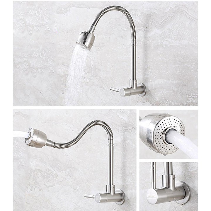 VÒI CHÉN ÂM TƯỜNG LÒ XO INOX 304 - HC-VC02I